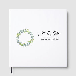 Eucalyptus Wreath Landscape Wedding Guest Book Gästebuch