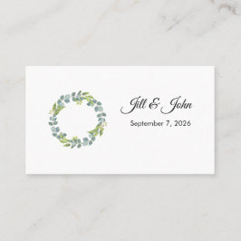 Eucalyptus Wreath Landscape Wedding Guest Book Visitenkarte