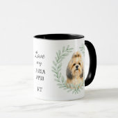 Eucalyptus Wreath Lhasa Apso Monogram Tasse (VorderseiteRechts)
