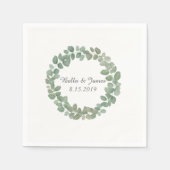 Eucalyptus Wreath Paper Napkins Serviette (Vorderseite)