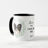 Eucalyptus Wreath Papillon Monogram Tasse (Vorderseite Links)