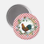 Eucalyptus Wreath & Rooster Farmhouse Magnet (Vorderseite/Rückseite)