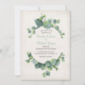 Eucalyptus Wreath Wedding Einladung (Vorderseite)