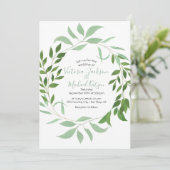 Eucalyptus Wreath Wedding Einladung (Stehend Vorderseite)