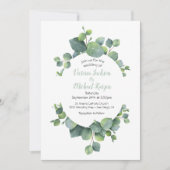 Eucalyptus Wreath Wedding Einladung (Vorderseite)