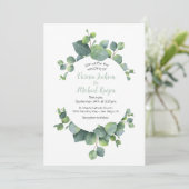 Eucalyptus Wreath Wedding Einladung (Stehend Vorderseite)