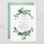 Eucalyptus Wreath Wedding Einladung (Vorne/Hinten)