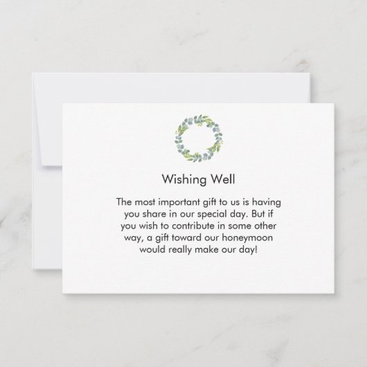 Eucalyptus Wreath Wedding Honeymoon Fund Card (Vorderseite)
