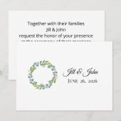 Eucalyptus Wreath Wedding Invitation Stationery Mitteilungskarte (Vorne/Hinten)