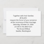 Eucalyptus Wreath Wedding Invitation Stationery Mitteilungskarte (Rückseite)