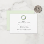 Eucalyptus Wreath Wedding RSVP  Mitteilungskarte (Vorderseite/Rückseite Beispiel)