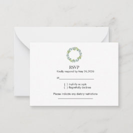 Eucalyptus Wreath Wedding RSVP  Mitteilungskarte