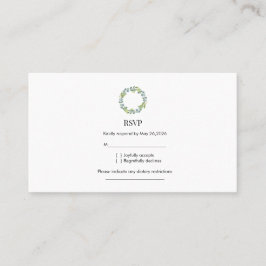 Eucalyptus Wreath Wedding RSVP  Visitenkarte