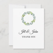 Eucalyptus Wreath Wedding Thank You Card (Vorderseite)