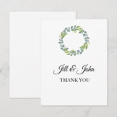 Eucalyptus Wreath Wedding Thank You Card (Vorne/Hinten)