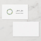Eucalyptus Wreath Wedding Thank You Card Visitenkarte (Vorne/Hinten)