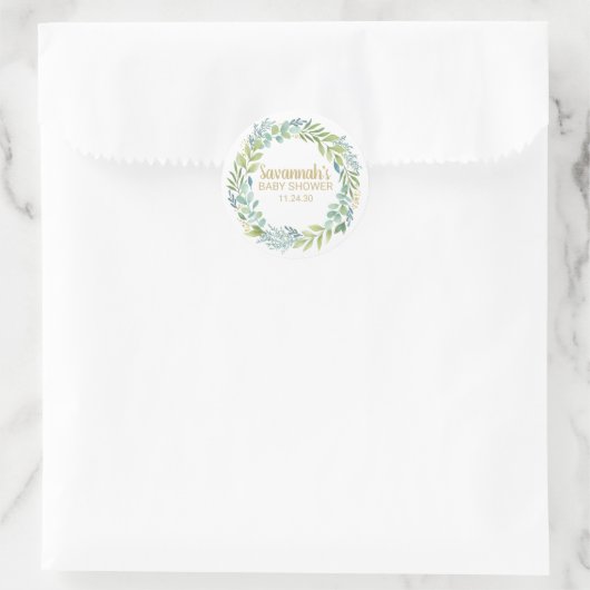 Eucalyptys Greenery Baby Shower Sticker (Tasche)
