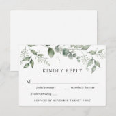 Eucalytpus Greenerity Wedding RSVP Reaktion Einladung (Vorne/Hinten)