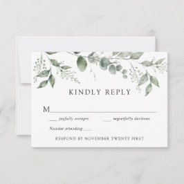 Eucalytpus Greenerity Wedding RSVP Reaktion Einladung
