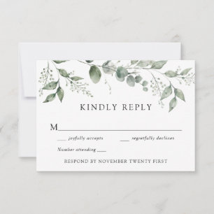 Eucalytpus Greenerity Wedding RSVP Reaktion Einladung