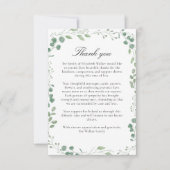 Eucalytus After Funeral Memorial Sympathy  Dankeskarte (Vorderseite)