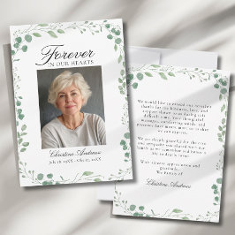 Eucalytus After Funeral Memorial Sympathy Dankeskarte