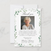 Eucalytus After Funeral Memorial Sympathy  Dankeskarte (Vorderseite)