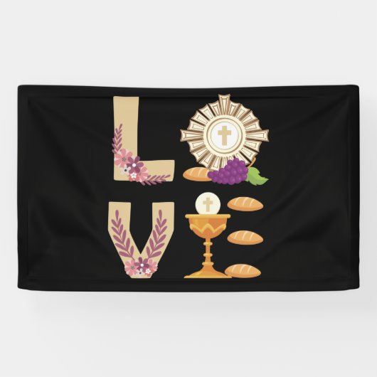 Eucharis Katholische 1. Heilige Kommune für Mädche Banner (Horizontal)