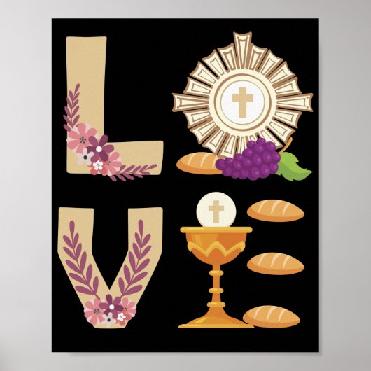 Eucharis Katholische 1. Heilige Kommune für Mädche Poster (Vorne)