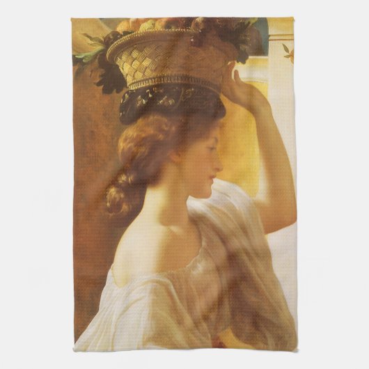 Eucharis - Mädchen mit einem Korb voller Früchte v Geschirrtuch (Vertikal)