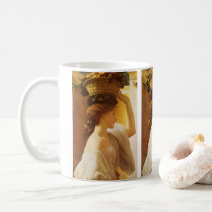 Eucharis - Mädchen mit einem Korb voller Früchte v Kaffeetasse