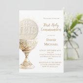 Eucharist-Design Erstkommunion Einladung (Stehend Vorderseite)