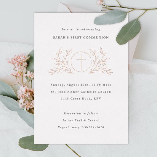 Eucharist First Communion Folieneinladung