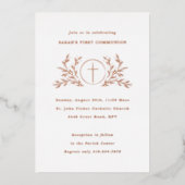 Eucharist First Communion White Folieneinladung (Vorderseite)