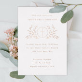 Eucharist First Communion White Folieneinladung