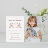 Eucharist First Communityspiel Foto Rose Gold Folieneinladung (Stehend vorne)