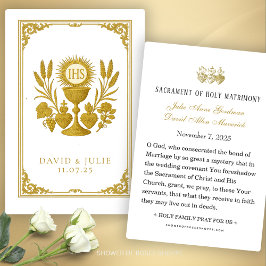 Eucharist & Three Hearts Katholic Wedding Keepake