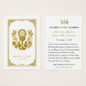 Eucharist & Three Hearts Katholic Wedding Keepake (Vorne & Hinten)