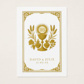 Eucharist & Three Hearts Katholic Wedding Keepake (Vorderseite)