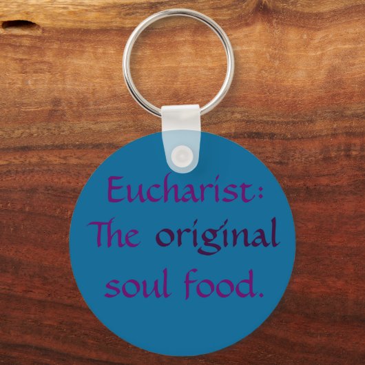 Eucharist: TOSF - Schlüsselkette - Aquamarin/Lila Schlüsselanhänger (Vorderseite)