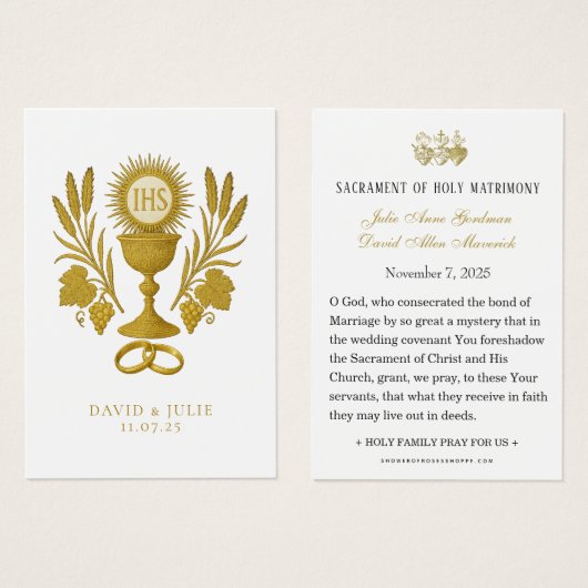 Eucharistin Hochzeitskarte (Vorne & Hinten)