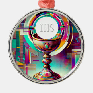 Eucharistische Kommunion Host und Chalice 2 Ornament Aus Metall
