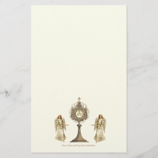 Eucharistischer Monstrance mit Chalice und Angels Briefpapier (Vorderseite)