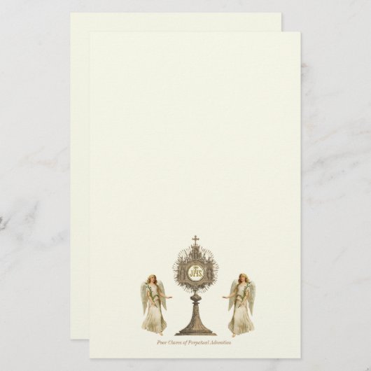 Eucharistischer Monstrance mit Chalice und Angels Briefpapier (Vorne/Hinten)