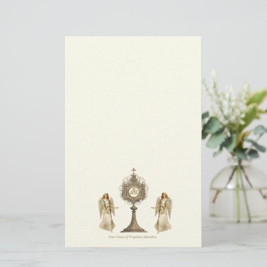 Eucharistischer Monstrance mit Chalice und Angels Briefpapier (Stehend Vorderseite)
