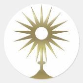 Eucharistischer Monstrance Runder Aufkleber (Vorderseite)
