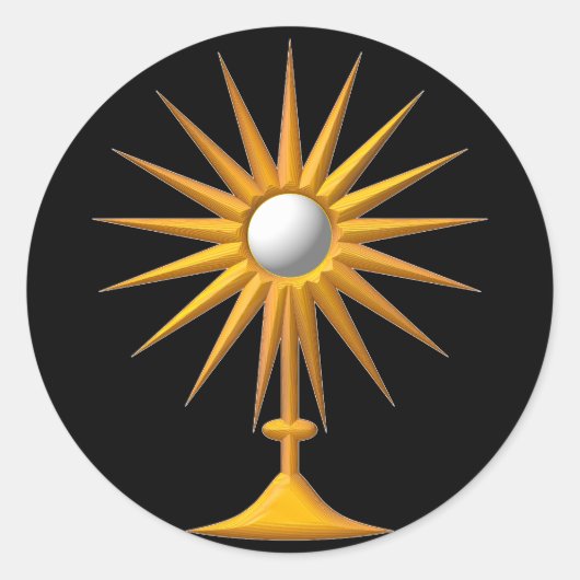 Eucharistischer Monstrance Runder Aufkleber (Vorderseite)