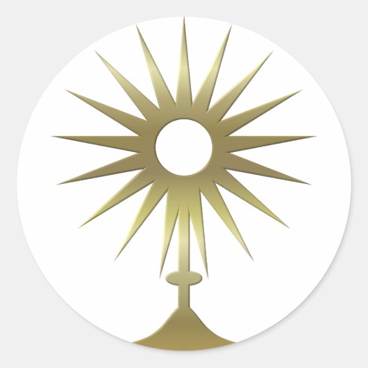 Eucharistischer Monstrance Runder Aufkleber (Vorderseite)