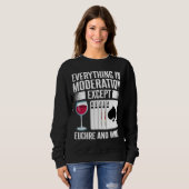Euchre Card Game Player Wine Sweatshirt (Vorne ganz)