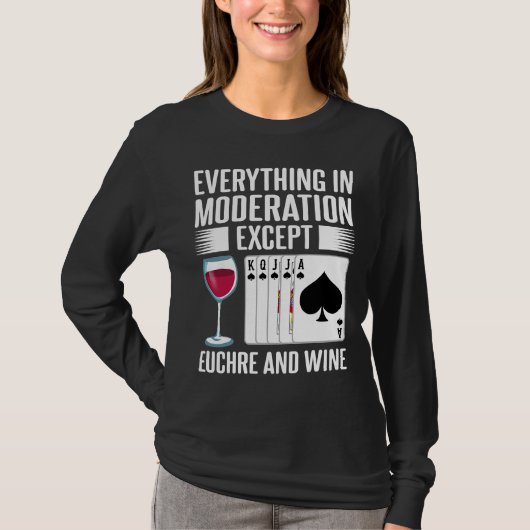 Euchre Card Game Player Wine T-Shirt (Vorderseite)